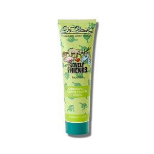Die Zahnpasta Lovely Friends Faultier 90ml von Dr. Bauer kommt in einer grünen Tube mit Tiermotiven, macht das Zähneputzen zum Vergnügen und unterstützt gleichzeitig die Zahngesundheit.