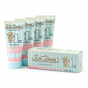 Dr. Bauer's Zahnpasta First Love Sweet Berries ohne Fluorid 50ml, 4er Pack