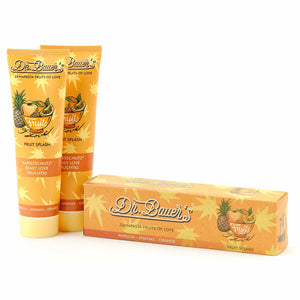 Die Dr. Bauer's Zahnpasta Fruits of Love Fruit Splash 90ml, 2er Pack bietet zwei leuchtende Tuben in einer verspielten Box - frisch, fruchtig und ideal für die tägliche Mundpflege von Dr. Bauer's.