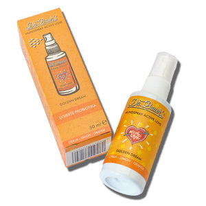 Dr. Bauer's Golden Dream Mundspray 50ml – ein erfrischendes Zitrus-Mundspray mit Probiotika für besonderen Genuss.