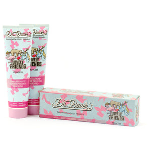 Dr. Bauer's Zahnpasta Lovely Friends Prinzessin 90ml, 2er Pack zeigt Einhorn- und Pony-Designs auf rosa und weißen Tuben, aber die angegebene Produktbeschreibung ist nur ein CSS-Code ohne tatsächliche Produktdetails.