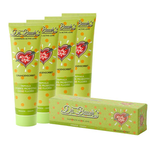Dr. Bauer's Zahnpasta Active Love Orangen Sorbet 90ml 4er Pack
