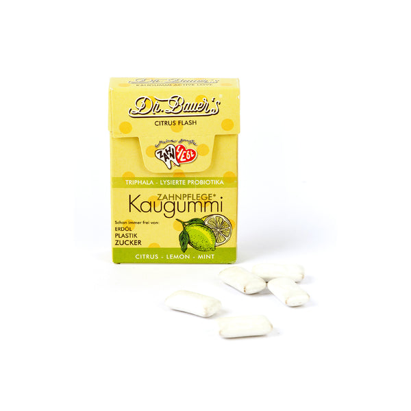 Dr. Bauer's Citrus Flash Zahnpflege-Kaugummi 35g Box